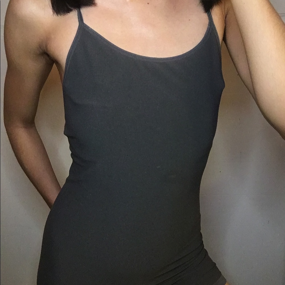 Grey small striped x back body suits